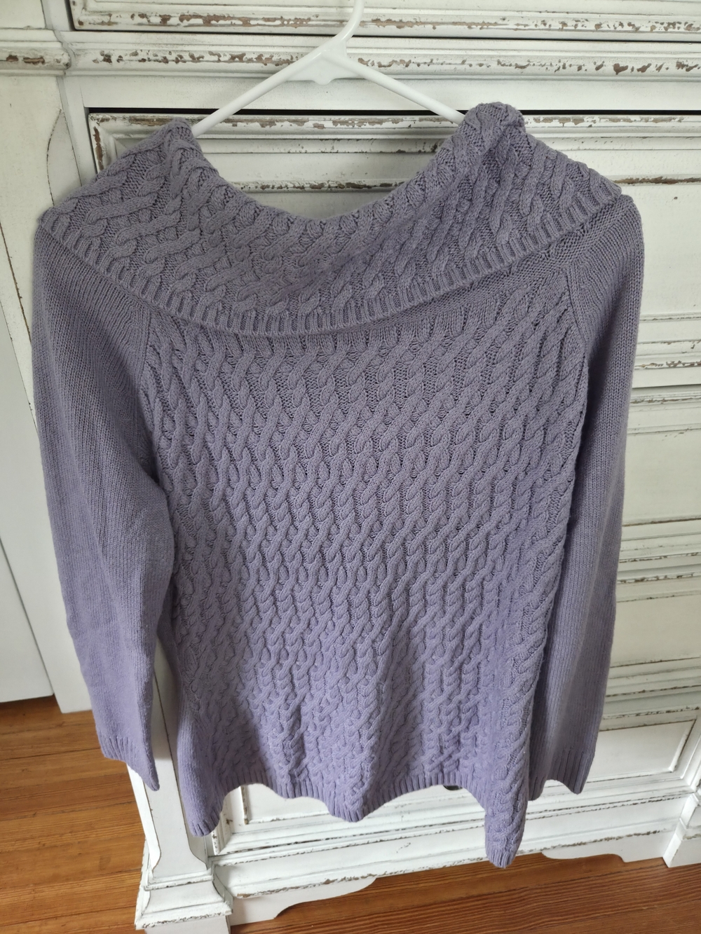 Lilac Cable-Knit Women's Sweater